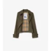 Cropped Tropical Gabardine Trench Jacket