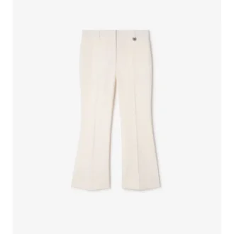 Cropped Wool Flared Trousers