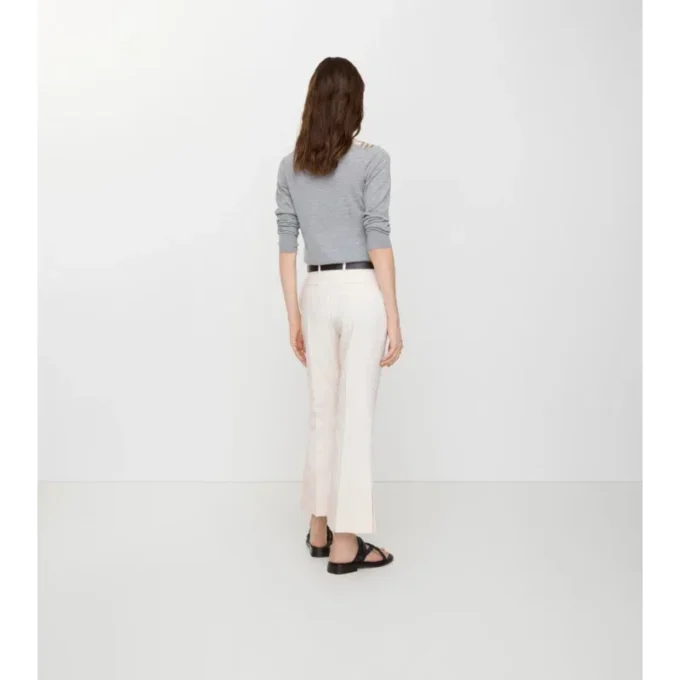 Cropped Wool Flared Trousers
