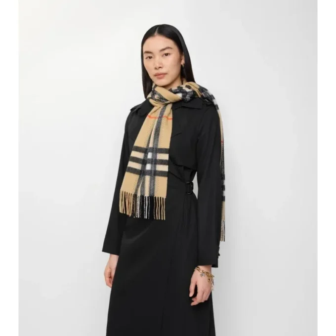 Crystal Check Cashmere Scarf