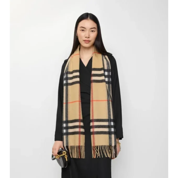 Crystal Check Cashmere Scarf