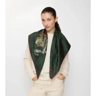 Crystal Ekd Check Silk Scarf