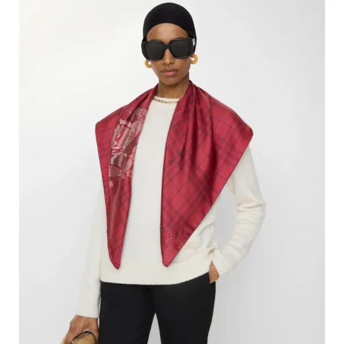 Crystal Ekd Check Silk Scarf
