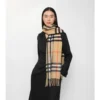 Crystal Gradient Check Cashmere Scarf