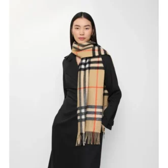 Crystal Gradient Check Cashmere Scarf