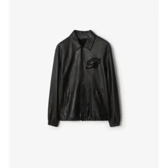 Cursive Logo Leather Overshirt