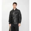 Cursive Logo Leather Overshirt