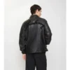 Cursive Logo Leather Overshirt