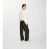 Cursive Logo Leather Trousers