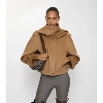 Detachable Scarf Cashmere Jacket