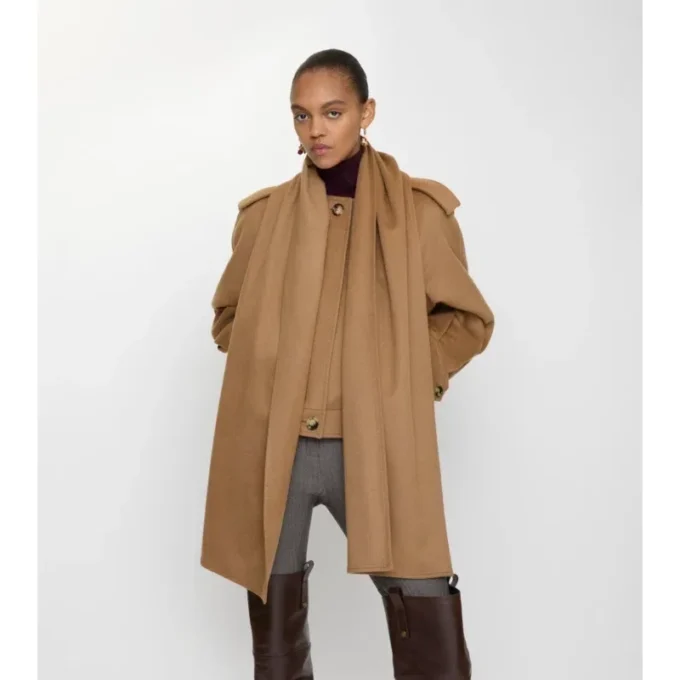Detachable Scarf Cashmere Jacket