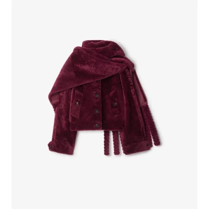 Detachable Scarf Shearling Jacket