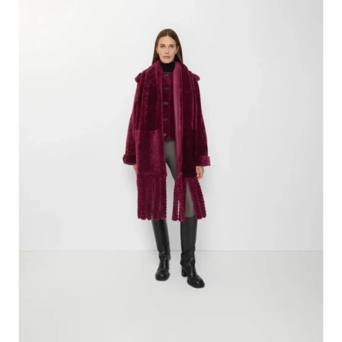 Detachable Scarf Shearling Jacket