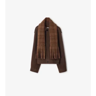 Detachable Scarf Wool Blend Jacket