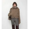 Detachable Scarf Wool Blend Jacket