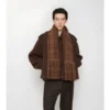 Detachable Scarf Wool Blend Jacket