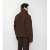 Detachable Scarf Wool Blend Jacket