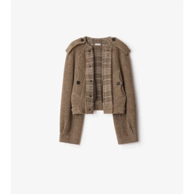 Detachable Scarf Wool Blend Jacket