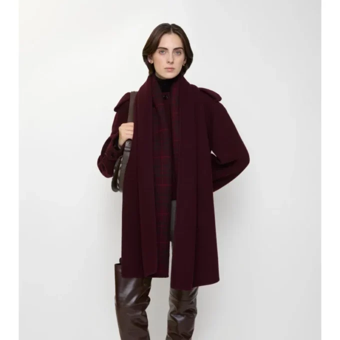 Detachable Scarf Wool Jacket