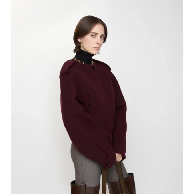 Detachable Scarf Wool Jacket