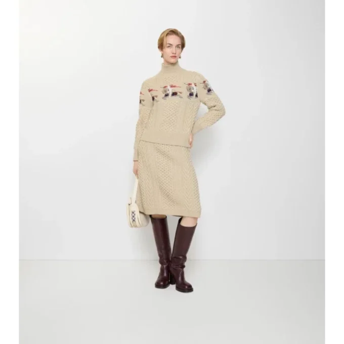 Ekd Aran Knit Wool Skirt