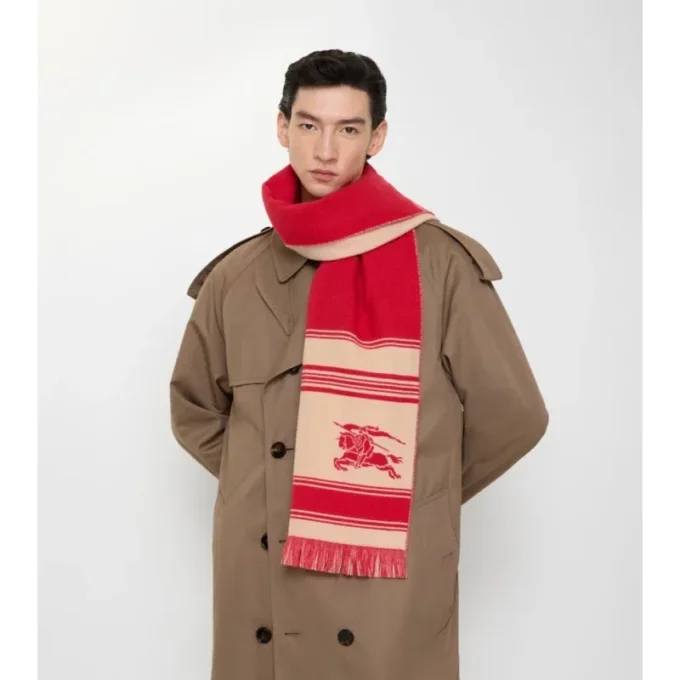 Ekd Striped Wool Scarf