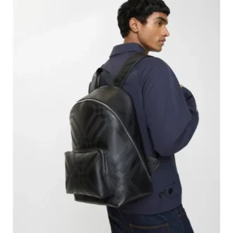 Embossed Check Backpack