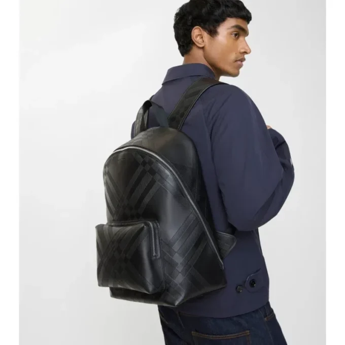 Embossed Check Backpack