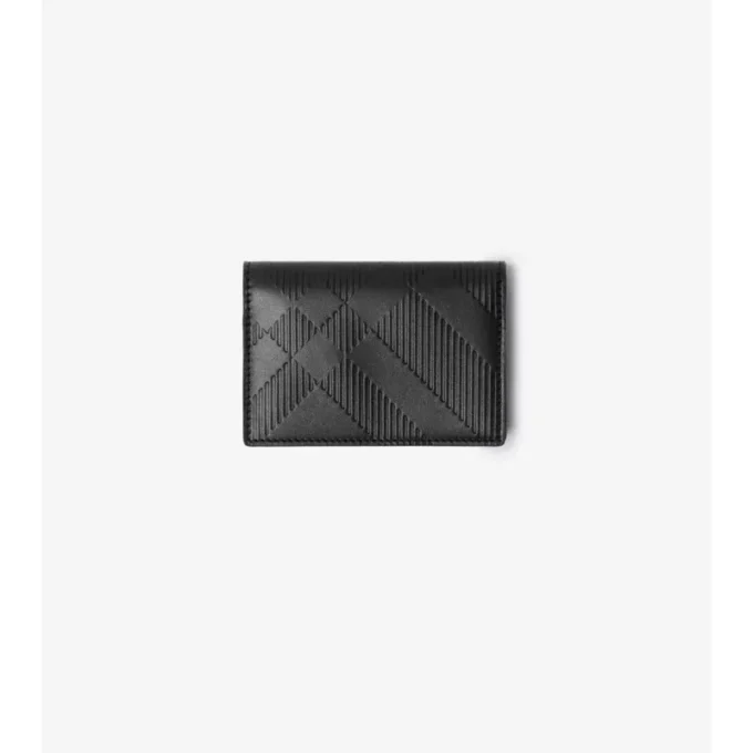 Embossed Check Bifold Card Case