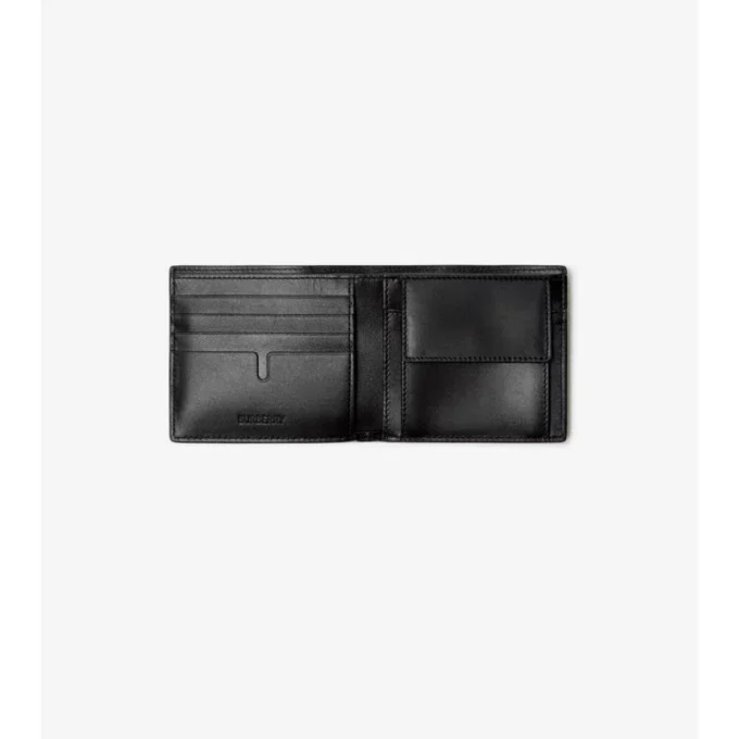Embossed Check Bifold Coin Wallet