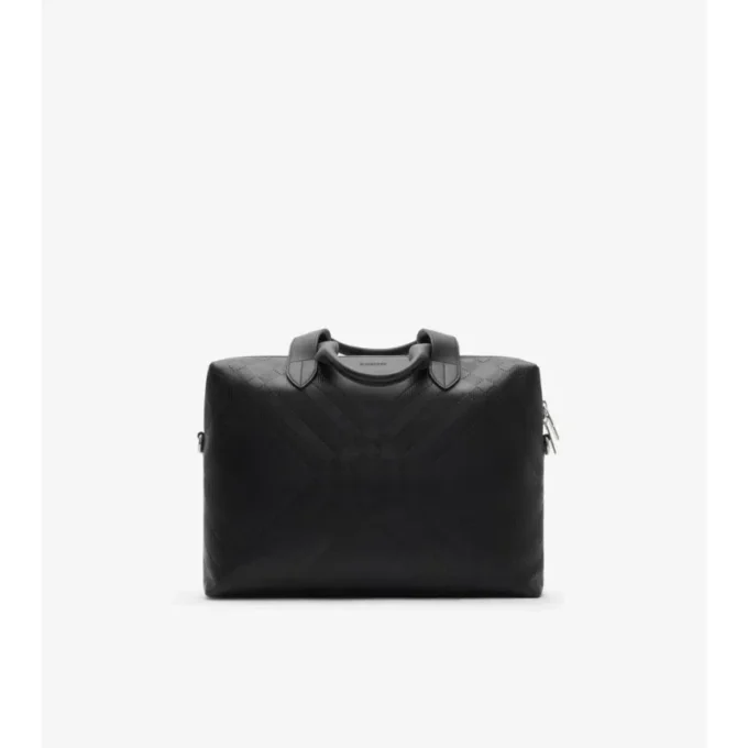 Embossed Check Briefcase
