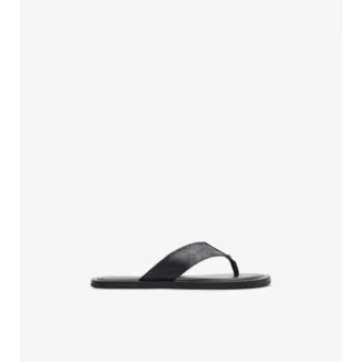 Embossed Check Leather Pavilion Sandals