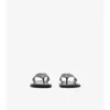 Embossed Check Leather Pavilion Sandals