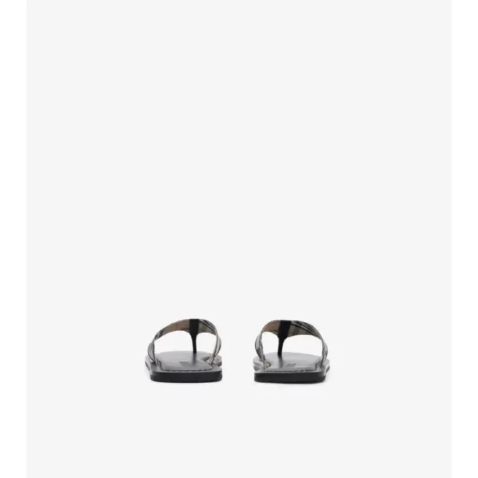 Embossed Check Leather Pavilion Sandals