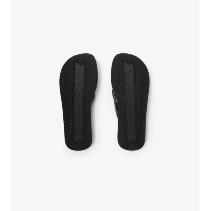 Embossed Check Leather Pavilion Sandals