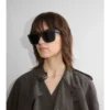 Embossed Check Square Sunglasses