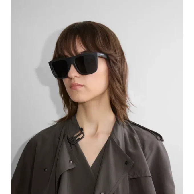 Embossed Check Square Sunglasses