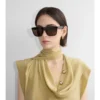 Embossed Check Square Sunglasses