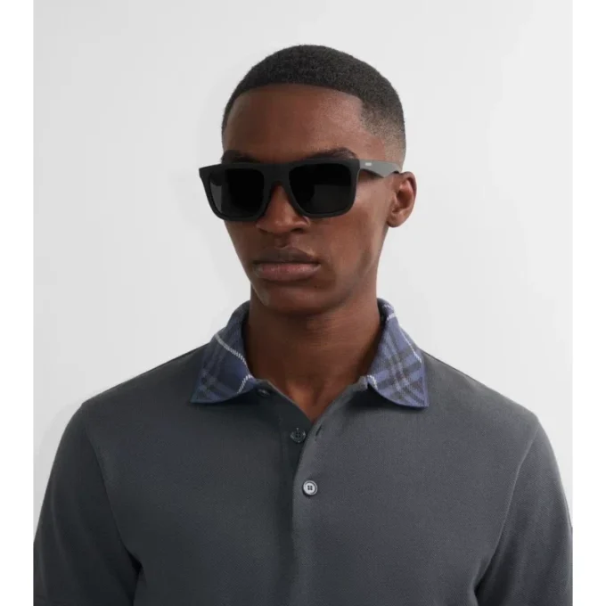 Embossed Check Square Sunglasses
