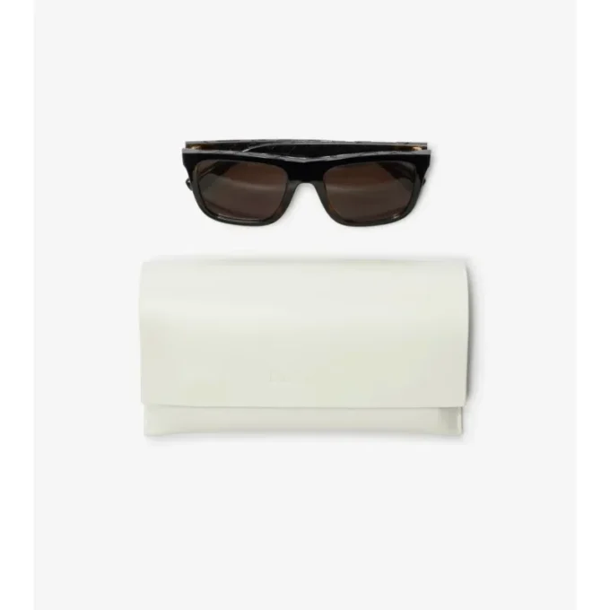 Embossed Check Square Sunglasses