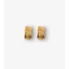 Engraved Check Hoop Earrings