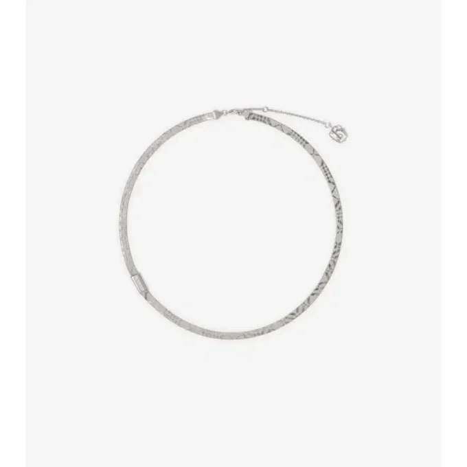 Engraved Check Necklace 