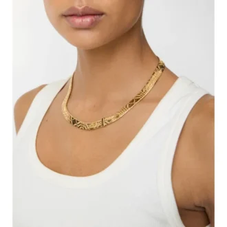 Engraved Check Necklace