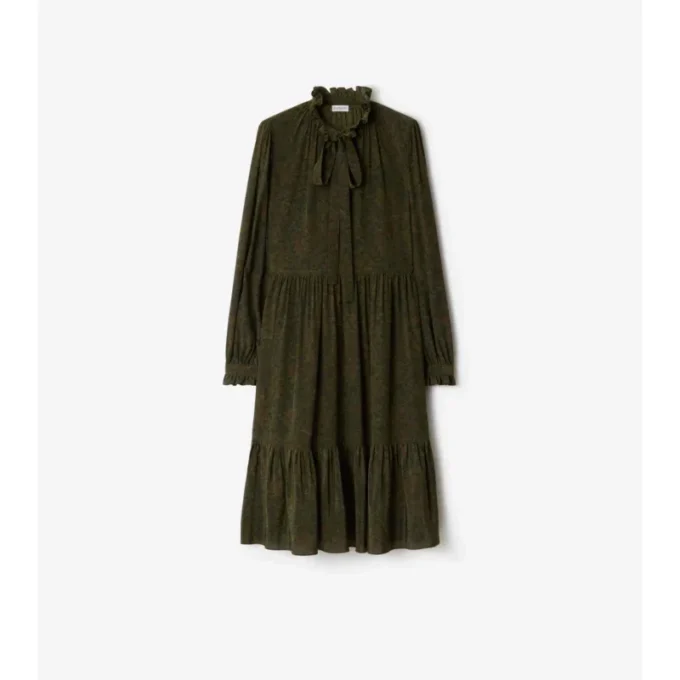 Foliage Silk Dress