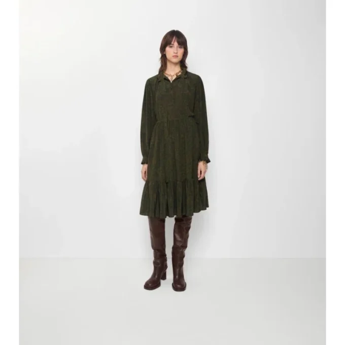 Foliage Silk Dress