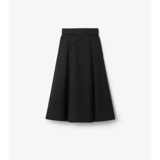 Gabardine Trench Midi Skirt