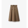 Gabardine Trench Midi Skirt