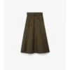 Gabardine Trench Midi Skirt