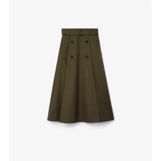 Gabardine Trench Midi Skirt