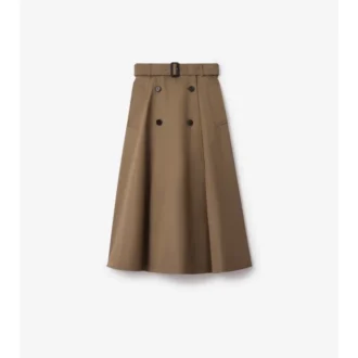 Gabardine Trench Midi Skirt